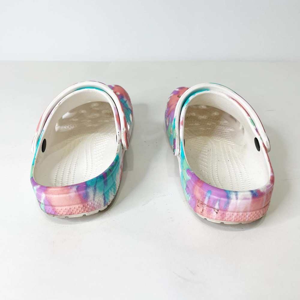 Crocs white pink purple blue multicolored tie dye Mens 7 Womens 9 - Picture 3 of 6